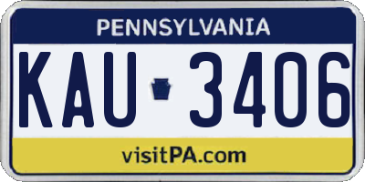 PA license plate KAU3406