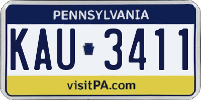 PA license plate KAU3411