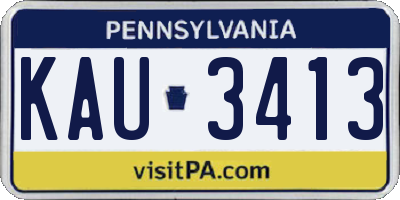 PA license plate KAU3413