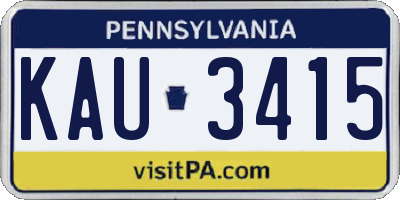 PA license plate KAU3415