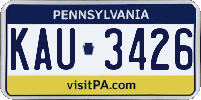 PA license plate KAU3426