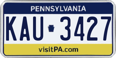 PA license plate KAU3427