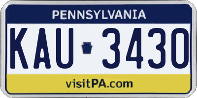 PA license plate KAU3430