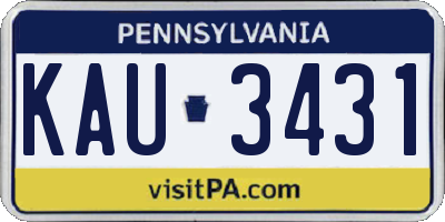 PA license plate KAU3431