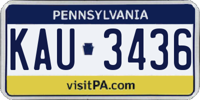 PA license plate KAU3436
