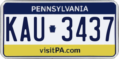 PA license plate KAU3437