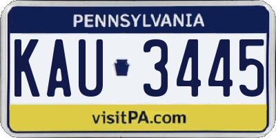 PA license plate KAU3445