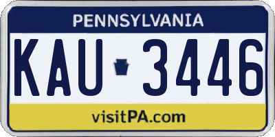 PA license plate KAU3446