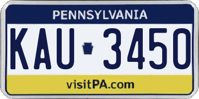PA license plate KAU3450
