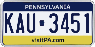 PA license plate KAU3451