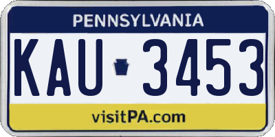 PA license plate KAU3453
