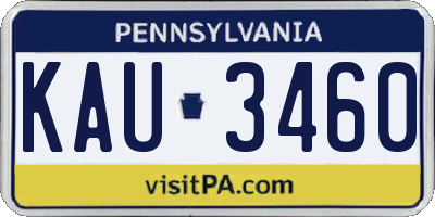 PA license plate KAU3460