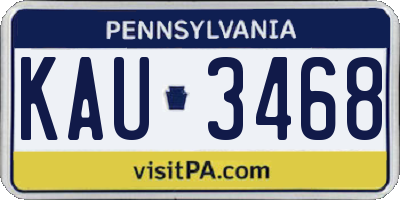 PA license plate KAU3468