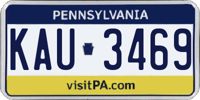 PA license plate KAU3469