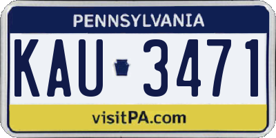 PA license plate KAU3471