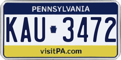 PA license plate KAU3472