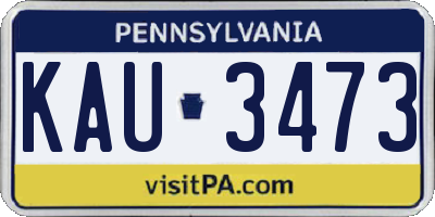 PA license plate KAU3473