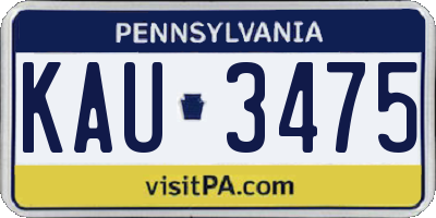 PA license plate KAU3475