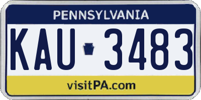 PA license plate KAU3483