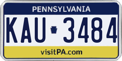 PA license plate KAU3484