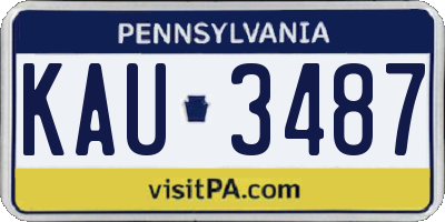 PA license plate KAU3487