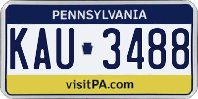PA license plate KAU3488