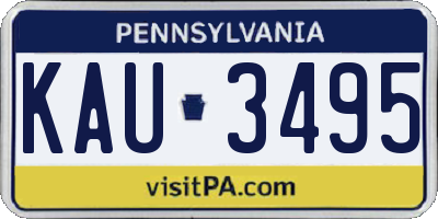 PA license plate KAU3495