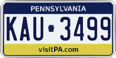 PA license plate KAU3499