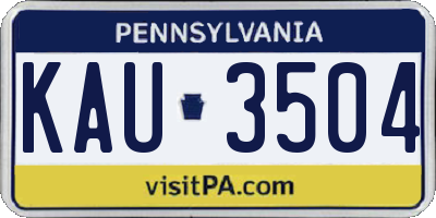 PA license plate KAU3504