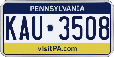 PA license plate KAU3508