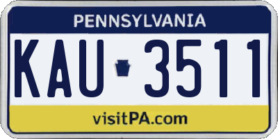 PA license plate KAU3511