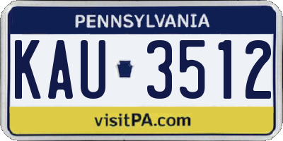 PA license plate KAU3512