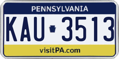 PA license plate KAU3513