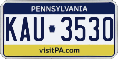 PA license plate KAU3530