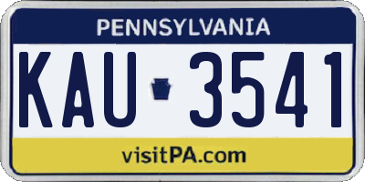 PA license plate KAU3541