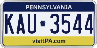PA license plate KAU3544
