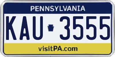 PA license plate KAU3555
