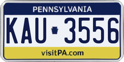 PA license plate KAU3556