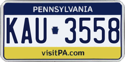 PA license plate KAU3558