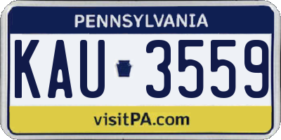 PA license plate KAU3559