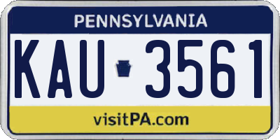 PA license plate KAU3561
