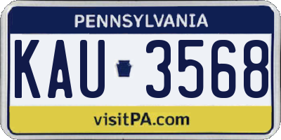 PA license plate KAU3568
