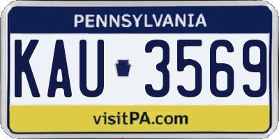 PA license plate KAU3569