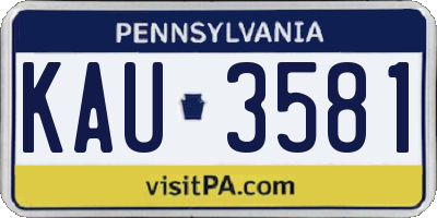 PA license plate KAU3581