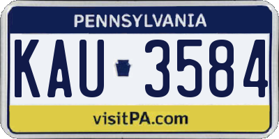 PA license plate KAU3584