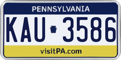 PA license plate KAU3586