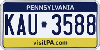 PA license plate KAU3588