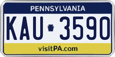 PA license plate KAU3590