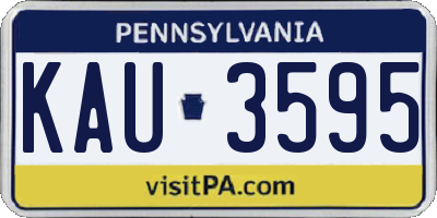 PA license plate KAU3595