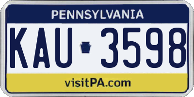 PA license plate KAU3598